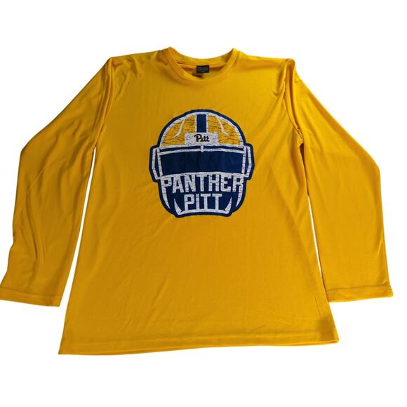 Pitt Panthers Panther Pitt Long Sleeve Shirt Gold Blue Helmet Graphic Football - Picture 1 of 8